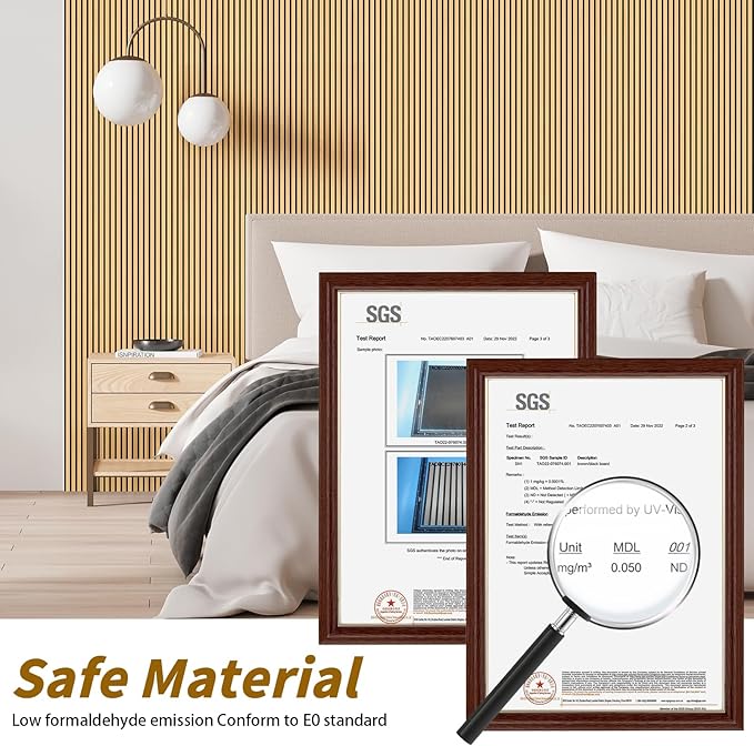 4-Piece Acoustic Wood Wall Panels for Wall and Ceiling, 3D Fluted Soundproof Wood Slat Wall Panels for Interior Wall Decor, 94.5" x 7.9"-Light Walnut