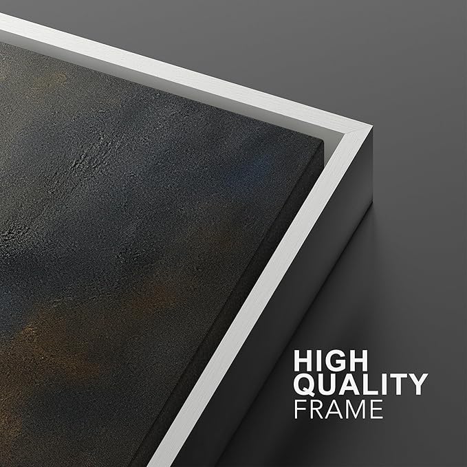 MUDECOR Framed Wall Art Print Set Dark Abstract Modern Contemporary in Navy Blue and Gold Brushstrokes Illustrations Modern Art Decorative Colorful for Living Room, Bedroom, Office - 24"x36"x3 White