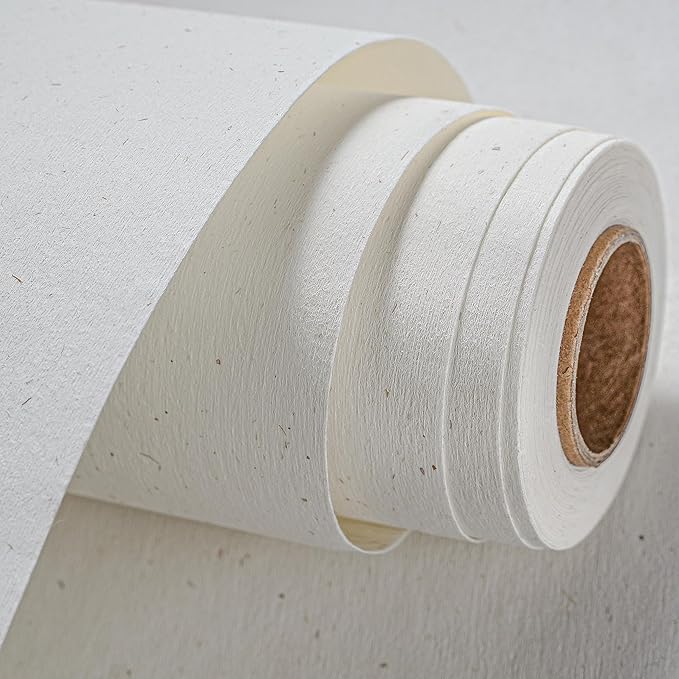 Natural White Wallpaper Grasscloth Textured Peel and Stick Wall Fabric&Wallpaper Self-Adhesive Wall Fabric&Wallpaper Removabl Easy to Clean for Bedroom,Living Room , Office. (16.5"x236.2") 1001