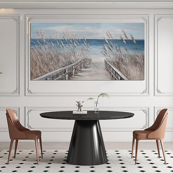 Canvas Wall Art Decor Oversize Modern Wall Art Decorations Blue Beach Coastal Artwork for Walls Textured Wall Art Prints Pictures Wall Decor Wall Art For Walls Home Office Decoration 35" X 70"