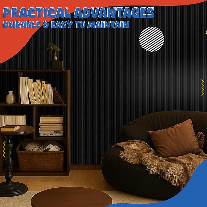 5 Pack Acoustic Panels,47.2x23.6x0.4 inch Acoustic Wall Panels,Large Soundproof Panels,Self-Adhesive Sound Proof panels for Walls,Acoustic Treatment for Recording Studio&Office,Black