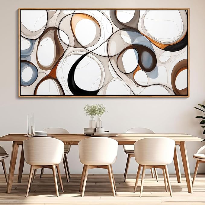 Abstract Canvas Wall Art - Framed Wall Art for Living Room Modern Minimalist artwork, Wood Decor, Bedroom Decorations, Kitchen & office Wall Art Prints 20×40