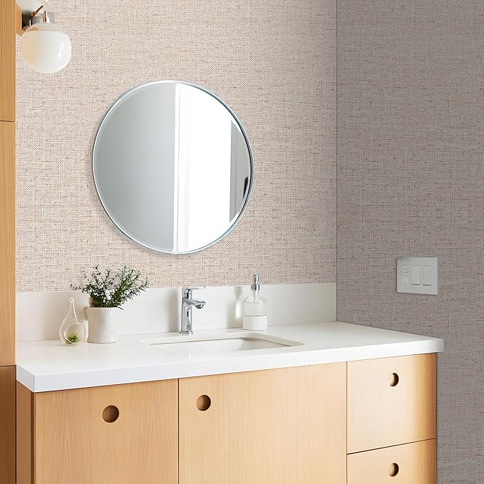 15.75"x393.7" Beige Wallpaper Peel and Stick Removable Grasscloth Textured Wall Paper Self Adhesive Cabinets Drawers Bookshelves Contact Paper Thickened Waterproof Shelf Vinyl Roll