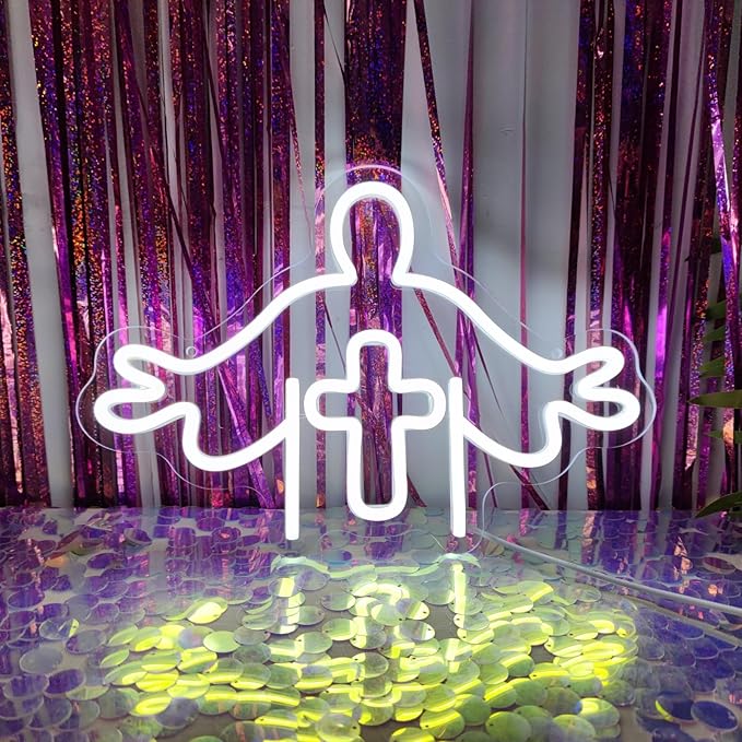 Neon Cross LED Cross Cross Neon Sign for Wall Decor, Christian LED Cross Light Cross Light for Room Bedroom Christian Wedding Party Wall Decoration Birthday Party, 13.7" x 9.3"