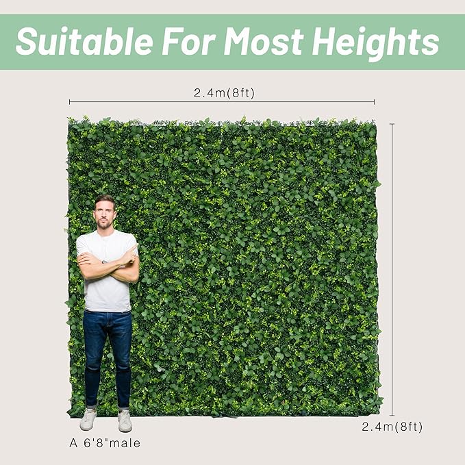 Artificial Luxury‌ Flower Wall Panels, Gorgeous 3D Silk Floral Backdrop for Wedding, Baby Show, Party and Home Decor, Quick Assembly/Storage, Both Eco ＆ Pet Friendly, 4 Panels, 8 * 8 ft.