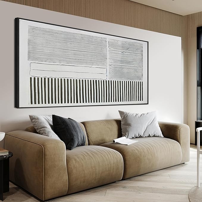 KUPTEU Canvas Oversized Wall Art Decor Large Wall Art For Living Room Abstract Canvas Art Wall Decor Artwork For Walls Framed Black and White Wall Art Prints Modern Bedroom Office Decor 29" x 58"