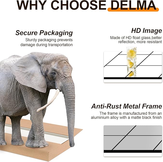 Delma Full Length Mirror, 64"x 32" Window Pane Decorative Mirror for Wall, Black Metal Framed Wall Decor, Wall Mounted, Hanging or Leaning for Bedroom, Living Room, Entryway