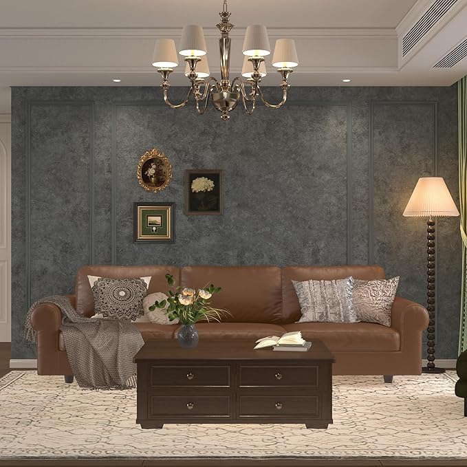 31"×157" Big Roll Extra Wide Thick Dark Blue Grey Concrete Wallpaper Peel and Stick Waterproof Glossy Gray Concrete Contact Paper Vinyl Adhesive Cement Sticker for Bedroom Living Room Walls