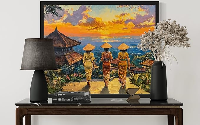 Indonesia Art Print Poster, Asia Oriental Countries Culture Wall Art Asian Paintings for Bedroom Bathroom Living Room Decor 97 (Indonesia, 11 x 14 inches, Black Frame)