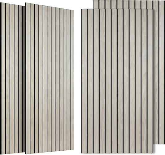 4 Pack Large Acoustic Panels 47.2”x23.6”, Decorative Acoustic Wall Panel, Sound Proof Panel with Simulated Wood Grain Finish, for Office,Home Theater,Studio,Living Room, Natural Oak