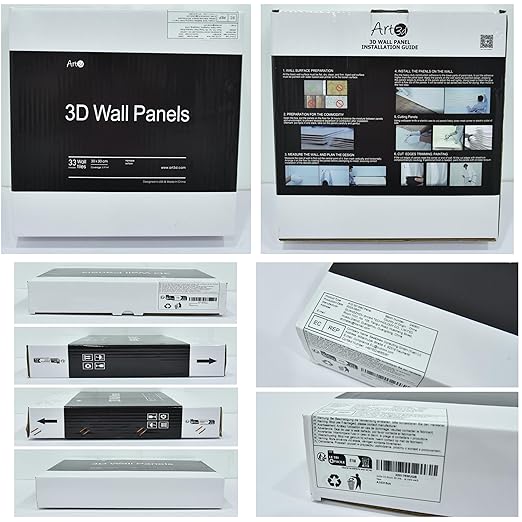 Art3d 33-Pack 3D Wall Panels, Textured Black 12"x12" Panels for Interior Accent Walls – Living Room, Bedroom, TV Background