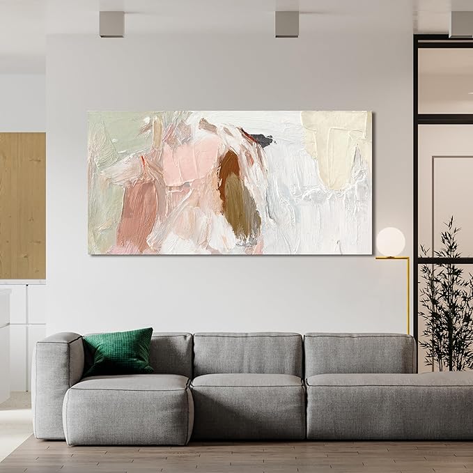 Canvas Wall Art Decor Wall Art Pictures For Living Room Abstract Art Pink and White Wall Art Decor Wall Decoration Abstract Wall Art Prints Art Work For Bedroom Office Kitchen Wall Decor 20" x 40"