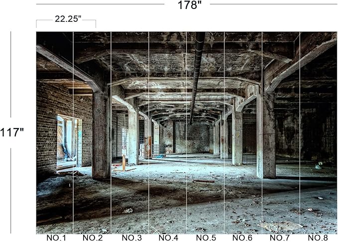 Abandoned Old Factory Buildings Wall Mural Wallpaper 178" x 117"