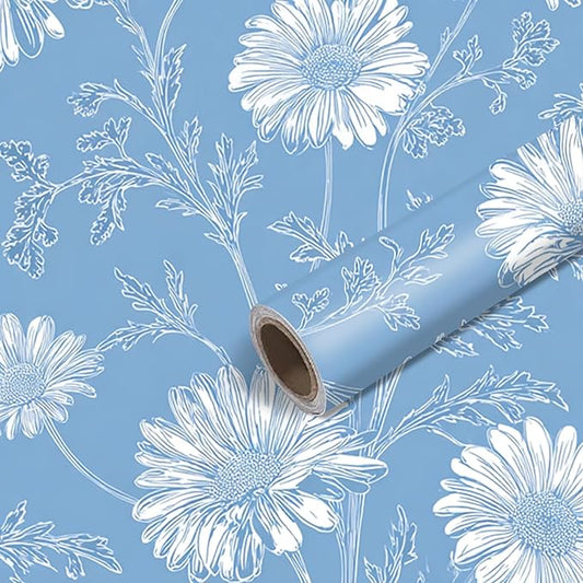 Nuxovilar Light Blue Snowflake Textured Peel and Stick Wallpaper, 15.75"x39.37", Self-Adhesive Contact Paper, Winter Holiday Theme for Bedroom, Living Room and Table Decor