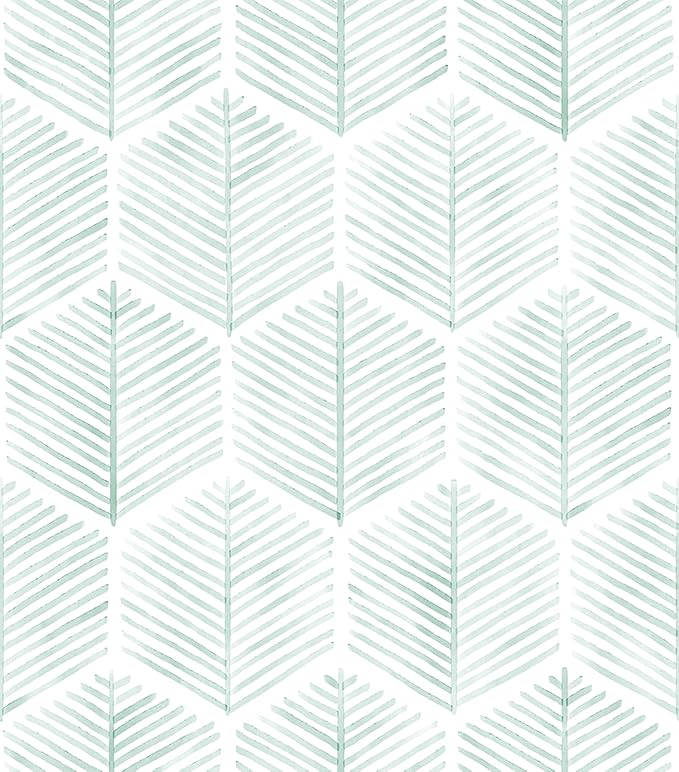 MelunMer Modern Peel and Stick Wallpaper Boho Contact Paper for Cabinets/Drawers 591In L 17.3In W Self Adhesive Removable Wallpaper for Bedroom/Bathroom Waterproof Geometric Contact Paper Green/White