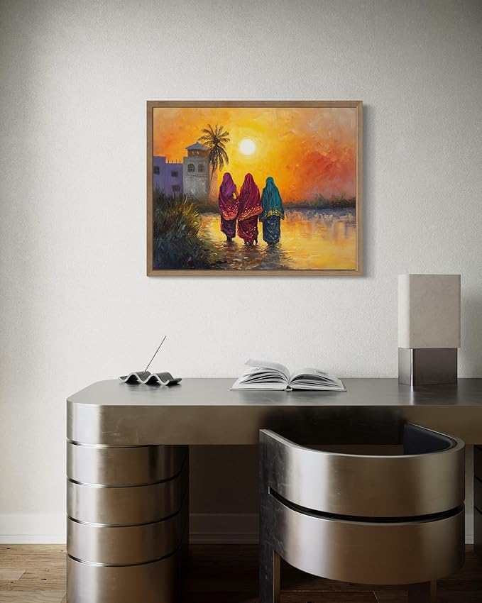 Bangladesh Art Print Poster, Asia Oriental Countries Culture Wall Art Asian Paintings for Bedroom Bathroom Living Room Decor 97 (Bangladesh, 11 x 14 inches, Wood Frame)