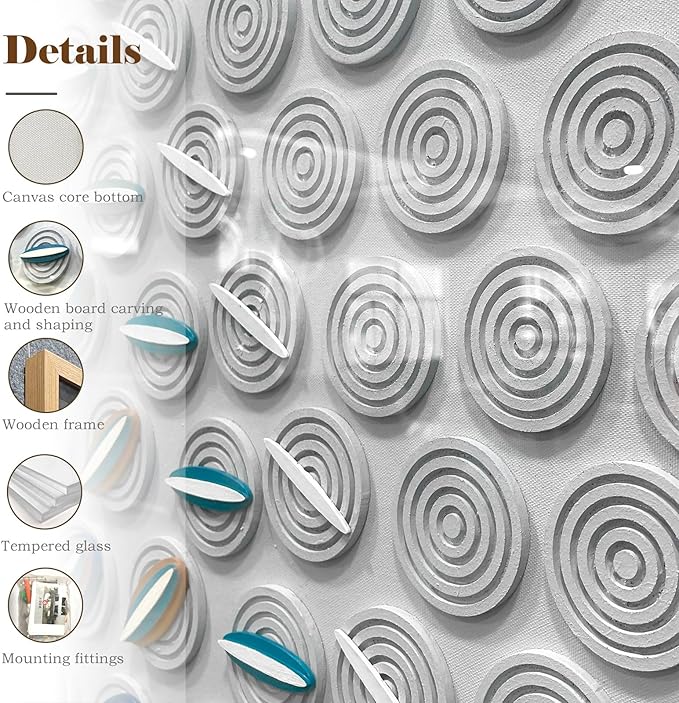 LIUZEYUE - Modern 3D relief artwork living room office room wall decoration 31.5"x31.5" blue+orange+white