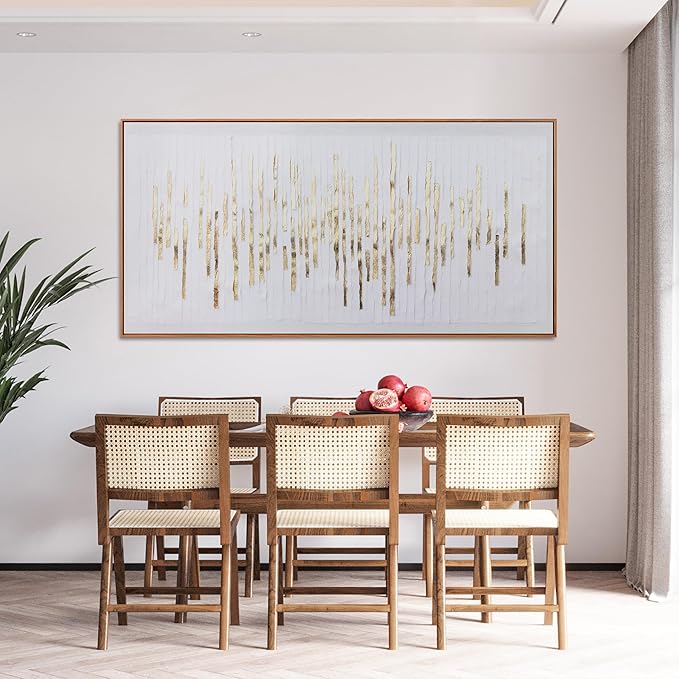 Canvas Wall Art Decor Abstract Canvas Art Wall Decor Large Wall Art for Living Rroom Modern Abstract Wall Art Prints White Gold Wall Art Decorations Artwork for Walls Bedroom Office Decor 29" x 58"