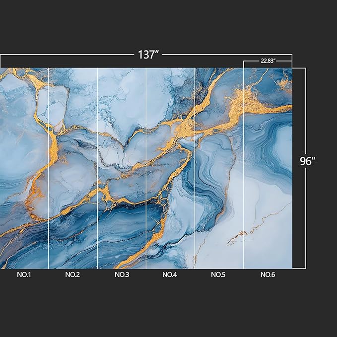 Marble Peel and Stick Wallpaper Abstract Large Wall murals for Bedroom Living Room - 96"x137"