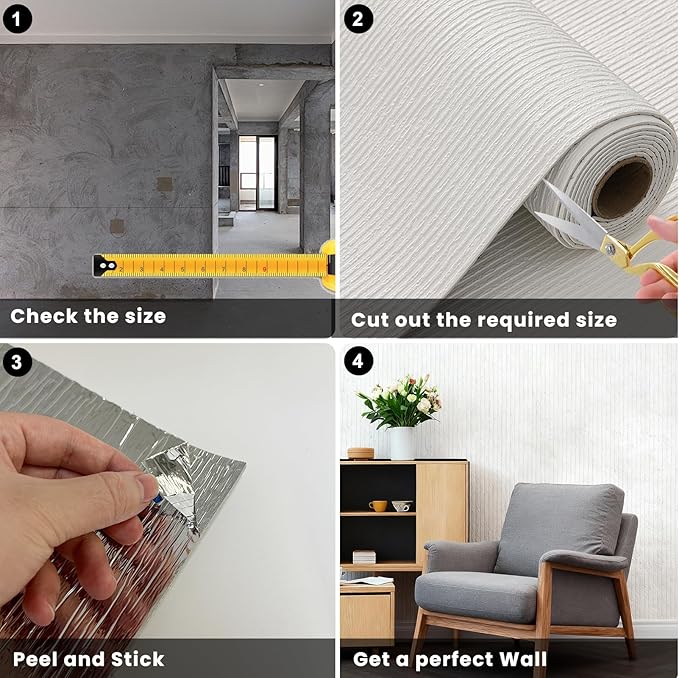 3D Wall Panels Peel and Stick – 23.82"x110" PVC Faux Texture, Self Adhesive Waterproof Wall Covering, DIY Accent Wall, Sofa Background Backsplash & Modern Home Decor, Covers 18 sq.ft