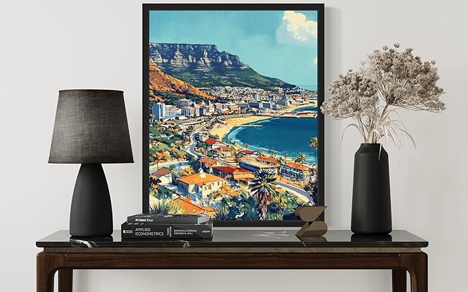 Cape Town South Africa Wall Art Poster Print, Vintage Retro Landscape Scenery Painting Artwork Travel Prints Decor Cityscape Landmarks Gallery 27 (Cape Town South Africa, 8 x 10 inches, Unframed)
