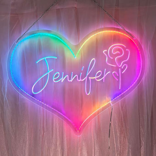 New process Custom Neon Sign,LED Neon Sign Customizable For Wall Decor,RGB Rainbow color,Personalized Neon Sign For Kids Birthday Gift,Wedding Party Business bedroom Logo