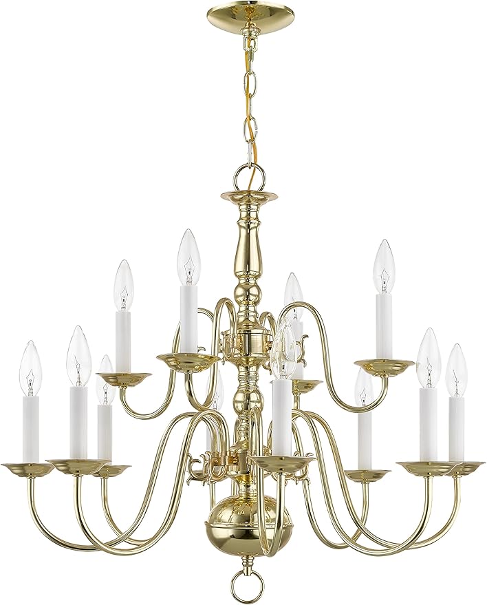 Livex Lighting 5012-02 Williamsburgh 2-Light Wall Sconce, Polished Brass