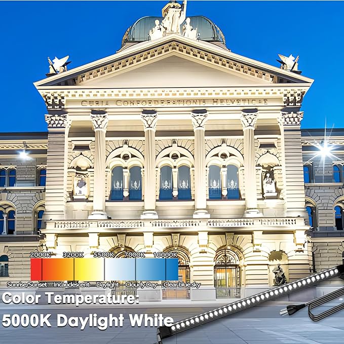 Outdoor Wall Washer Light, 4FT 72W 5000K Daylight White Led Wall Washer Light Bar, 120V Waterproof IP67 Outdoor LED Light Bar for Building Landscape Commercial Sign Lighting, Plug in, 1 Pack