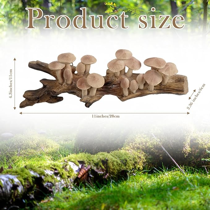 Barydat Resin Mushroom Decor Cottagecore Mushroom Wall Decor Vintage Wall Hanging Sculpture Vintage Farmhouse Hanging for Home Bedroom Living Room Birthday Gift