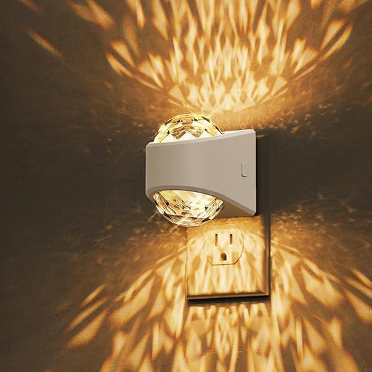 L LOHAS LED Projector Night Light, Plug in Night Light with Dusk to Dawn Sensor,3000K Soft White Projector Nightlight for Kids Playroom Home Theater Party