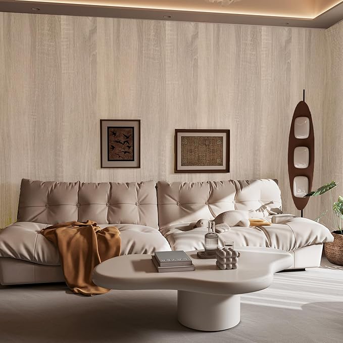 31.5"x78.74" Oak Wood Peel and Stick Wallpaper Gray Wood Look Contact Paper for Countertops Waterproof Self Adhesive Removable Wood Grain Contact Paper for Classroom Office Furniture Wooden Vinyl Wrap