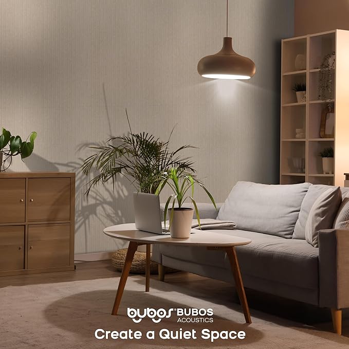 BUBOS 5 Pack Large Acoustic Panels,47.2" X 23.6" Acoustical Wall Panel,Self-Adhesive Sound Proof Panel for Office, Decorative Soundproof Wall Panels for Home Studio (Camel 2)