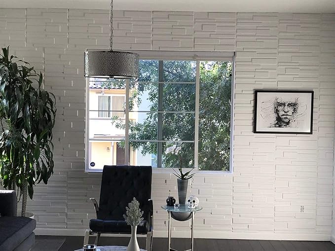 Art3d 19.7" x 19.7" (Pack Of 12) Wall Panel 3D Rectangle, White