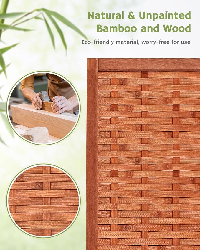 JOSTYLE 6ft Folding Privacy Screens 6-Panel Freestanding Room Dividers