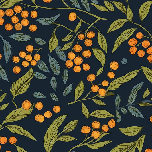 Blue Orange Wallpaper Peel and Stick Boho Floral Contact Paper Removable Waterproof Leaves Paper for Drawer Countertop Cabinet Renter Friendly 17.5 x 393.5In