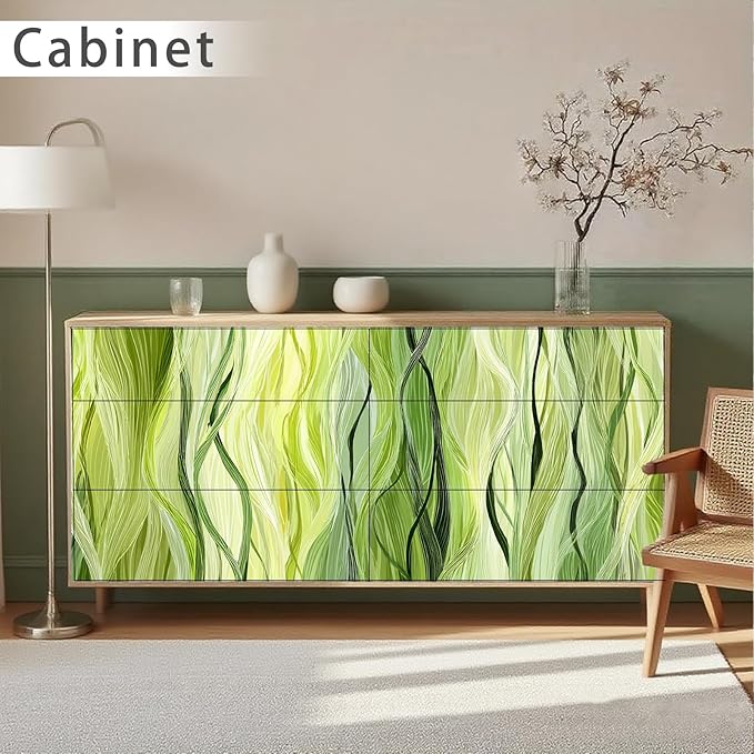 Nuxovilar Green Leaf Botanical Textured Peel and Stick Wallpaper, 15.75"x39.37", Self-Adhesive Contact Paper, Nature-Inspired Pattern for Bedroom, Living Room and Table Decor