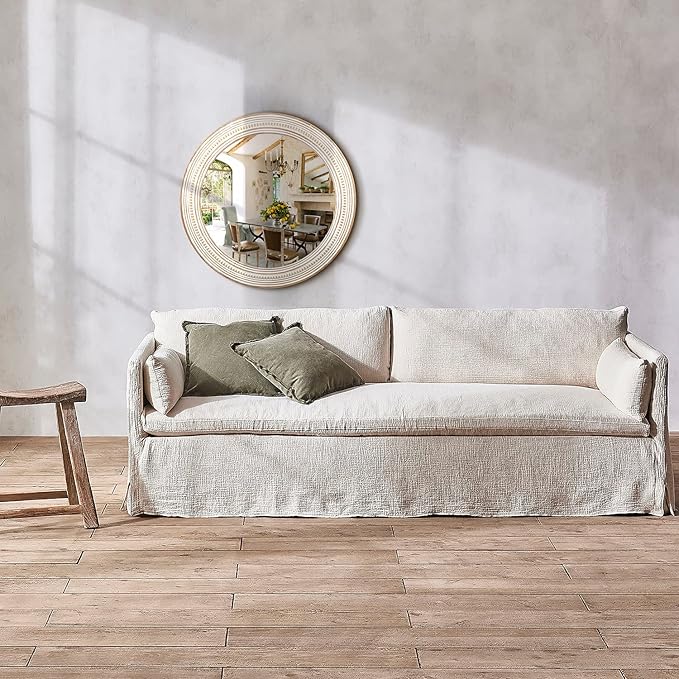 24 Inches Wood Round Mirrors for Wall Decor, Rustic Decorative Circle Mirror for Home, Office, Bedroom, Bathroom, Living Room, Entryway