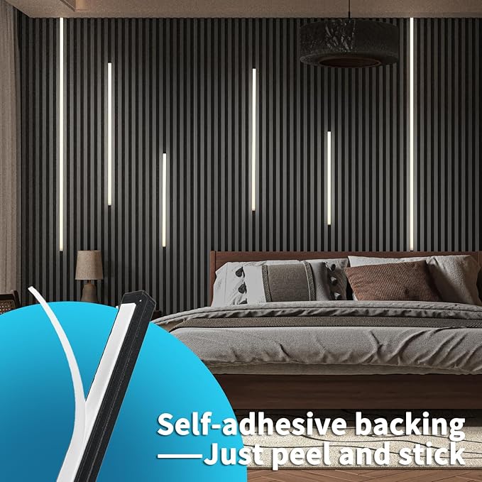 Art3d LED Recessed Lighting Kit - 6pcs Self-adhesive White LED Light with Smart Switch, 3000k Touching Switch Light for Wood Slat Wall Panels, Headboards, Stairs, Home decor, Under Cabinet Strip Light