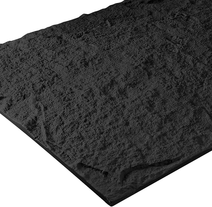 5-Pack 3D Faux Stone Wall Panels, PU Cement-Texture Wainscoting Panels for Interior Walls – Waterproof & Lightweight, Covers 38.7 Sq.Ft, 47.2" x 23.6", for TV Wall, Office, Living Room Black