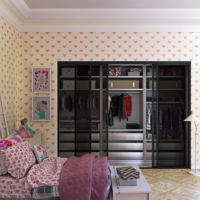 4 Panel Glass Room Divider and Sliding Glass Closet Doors - Smoked Frosted Partition Wall - Clear, Smoked and Frosted Glass Sliding Doors Options (Lite Smoked Glass, 120x80)