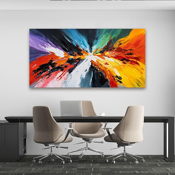 Canvas Wall Art Decor Modern Wall Art Pictures For Living Room Black and White Wall Art Decor Canvas Abstract Art Work Colorful Abstract Wall Art Prints For Bedroom Office Home Wall Decor 24" x 48"