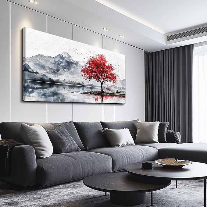 MHARTK66 60x30 Wall Art Home Wall Decor For Living Room Large Canvas Wall Art Bedroom Country Landscapes Wall Pictures Black And White Poster For Dining Room Modern Office Art Work Painting Prints