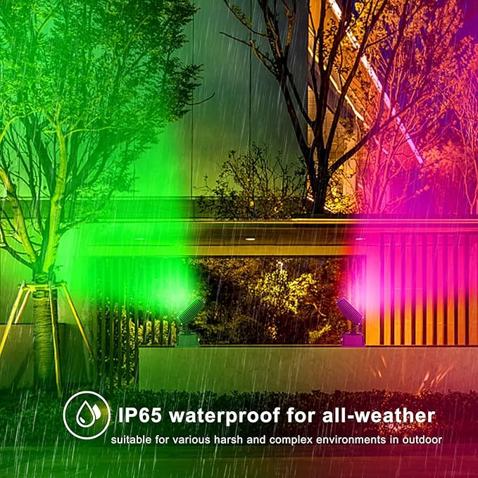 Linkable LED Wall Washer Light with RF Remote, 144W RGBW 5700K Dimmable LED Wall Wash Lighting, AC 120V Waterproof Outdoor CCT Flood Lighting for Buildings, Landscapes, Shops, Ads