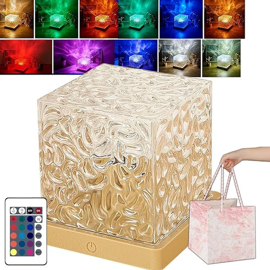 Aurora Dreamscape Projector, Aurora Lampe, for Bedrooms, Living Rooms, & Bathrooms, Light Cordless Rechargeable, 3/16 Colors 4 Modes Northern Lights Lamp with Touch, Remote (16 Colors,Rechargeable)