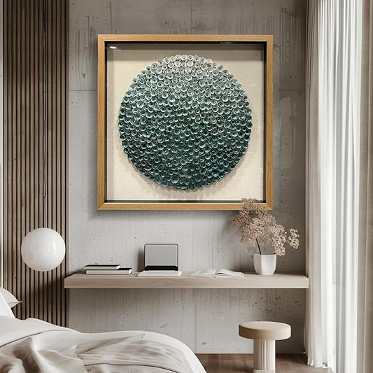LIUZEYUE - Modern Abstract Wall Art Living Room Handmade Wood Flower 3D Wall Decoration Entrance Wall Decoration Green 59"x59"
