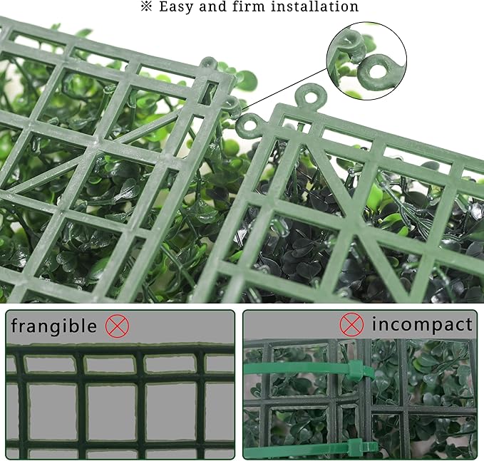 Bybeton Artificial Boxwood Hedge Panel Roll, 48"x120" (40 sqft) UV-Resistant Faux Ivy Privacy Screen for Fence, Garden, Patio, Balcony, Backyard – Realistic Greenery Wall Decor