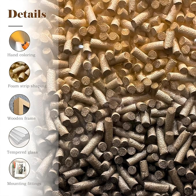 BrightA Creative Polymer Strip Collage And Superimposition Paintings With Natural Tones Add Artistic Layers To The Space 27.5"x39.4"