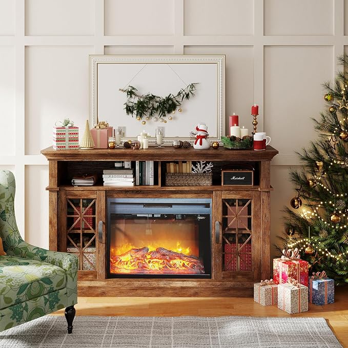 36x24 Inch Farmhouse Wooden Rectangle Mirrors for Wall with Beaded, Boho Decorative Rectangular Mirror for Bathroom, Living Room, Entryway, Foyer (Horizontal/Vertical Mount)