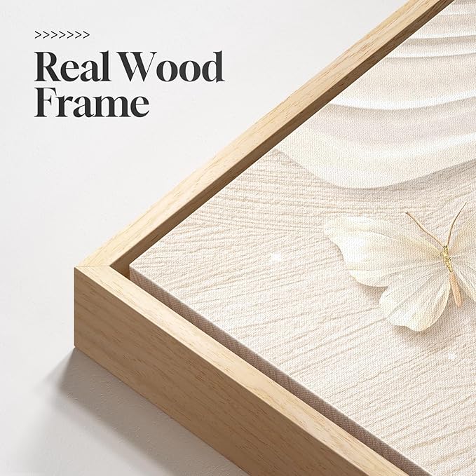 Large Framed Neutral Abstract Wall Art for Living Room, 2 Piece Tan and Cream Beige Canvas Prints Paintings Artwork for Walls, Woman Silhouette Big Pictures for Bedroom Dining Room Office Wall Decor