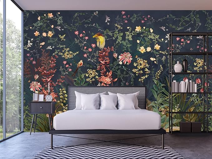 Cliouar-Idyllic Flower Girl Room Wallpaper Mural Bedroom Living Room Decor 103" x 69"(Not Self-Adhesive)